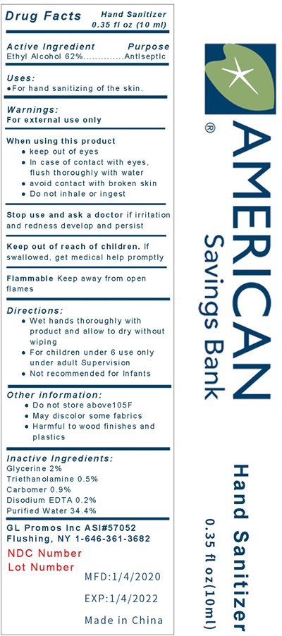 Image Description (American Savings Bank Hand Sabitizer 10 mL)